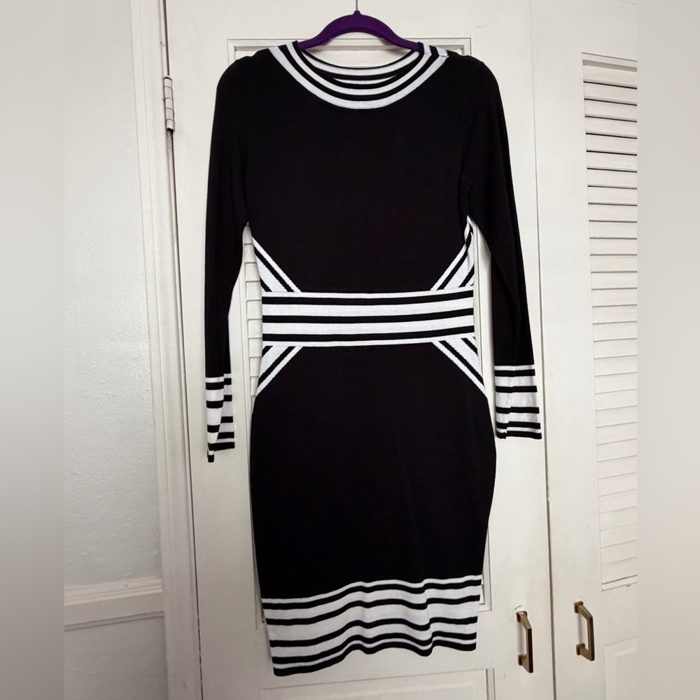 H&M Black and White Striped Dress